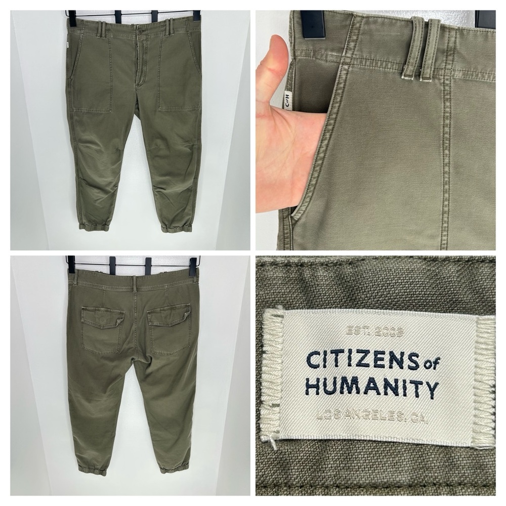 Citizens Of Humanity Olive Green Jogger Pants Size 31 Utility Military 37X26.5‎